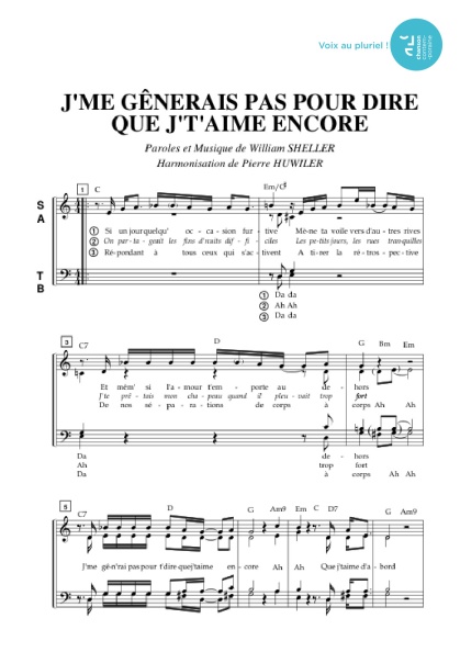 /partitions/J me gênerai pas (4vm)-1997