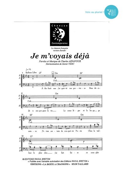 Je m' voyais déjà — 4 voix mixtes