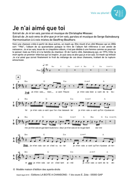 /partitions/Je nai aimé que toi-mash up NDC (4vm)-(2021)