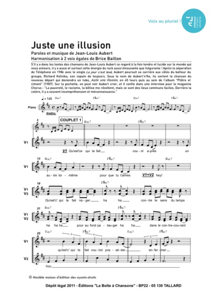 Juste une illusion — 2 voix égales mixtes