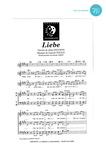 Liebe — 4 voix mixtes
