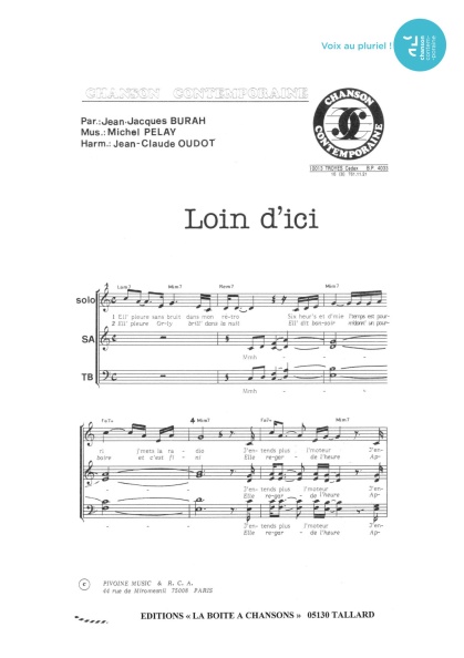 Loin d'ici — 4 voix mixtes