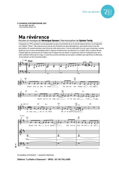 /partitions/Ma révérence (4vm)-(2007)