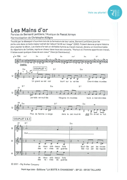 Mains d'or (les) — 3 voix mixtes