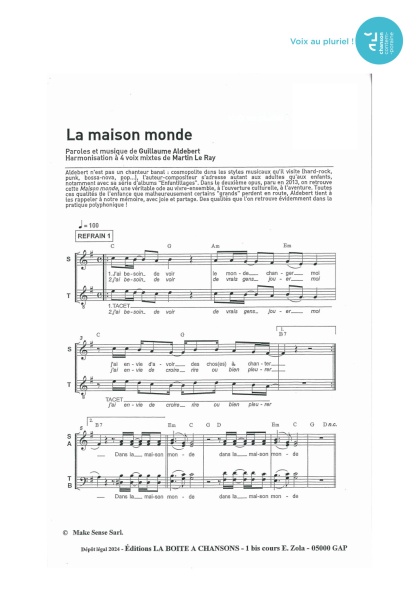 Maison monde — 4 voix mixtes