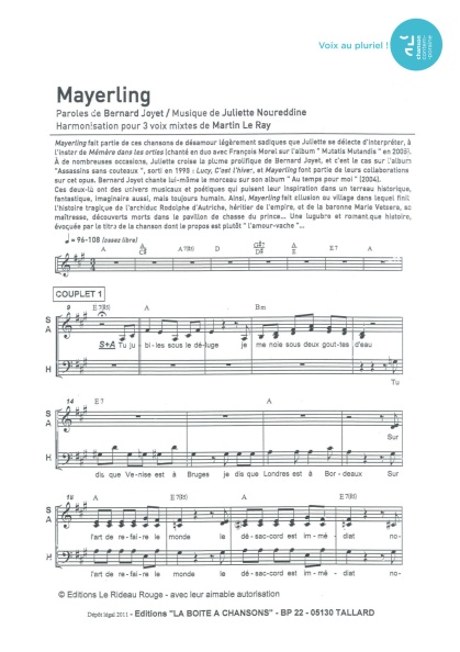 Mayerling — 3 voix mixtes