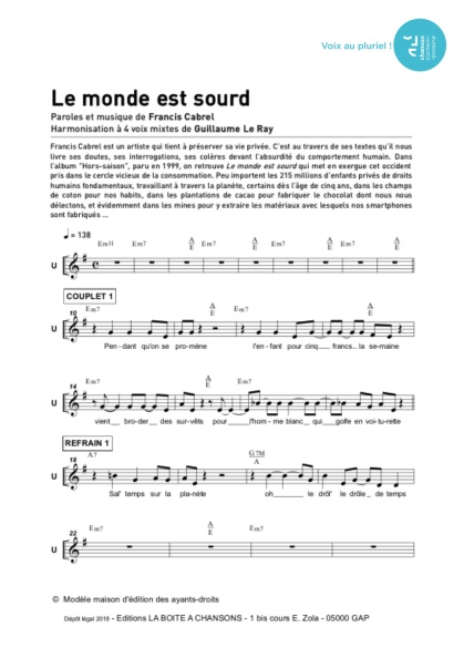 /partitions/Monde est sourd (le) (4vm)-(2018)