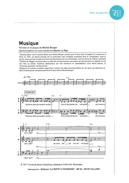 Musique — 4 voix mixtes