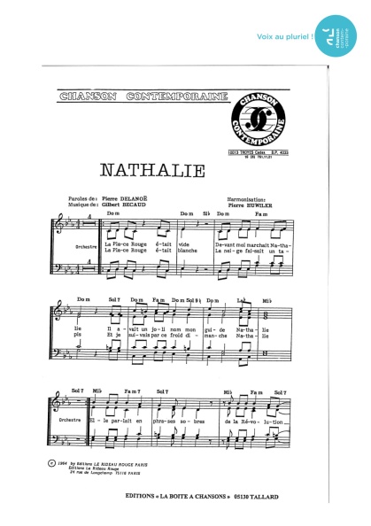 Nathalie — 4 voix mixtes