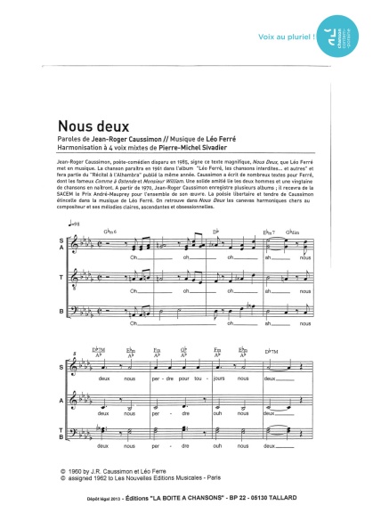 Nous deux — 4 voix mixtes