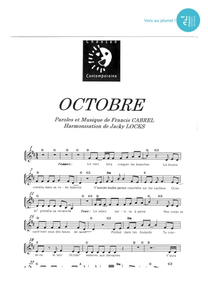Octobre — 4 voix mixtes