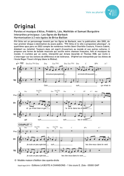Original — 2 voix égales mixtes