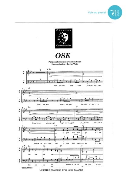 Ose — 4 voix mixtes