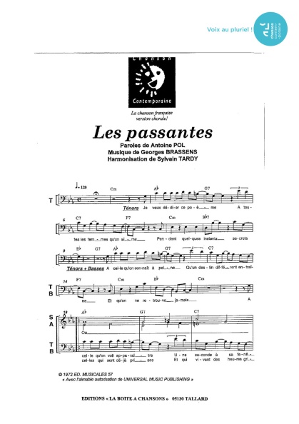 Passantes (les) — 4 voix mixtes