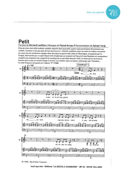 Petit — 3 voix mixtes