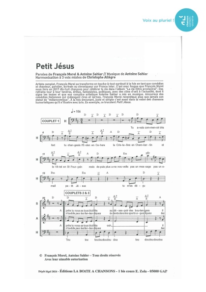 Petit Jésus — 3 voix mixtes