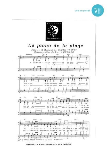Piano de la plage (le) — 4 voix mixtes