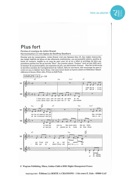 Plus fort — 2 voix égales