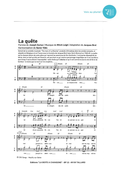 Quête (la) — 4 voix mixtes
