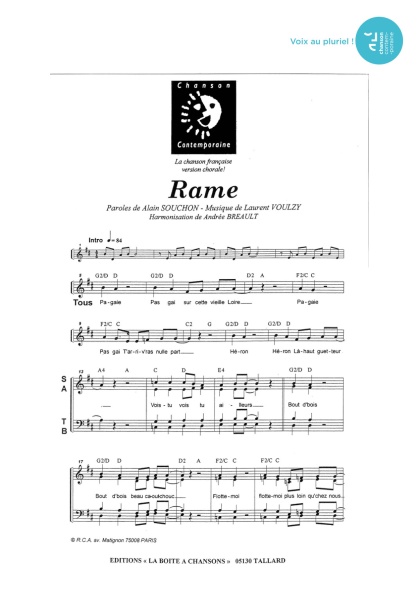 Rame — 4 voix mixtes