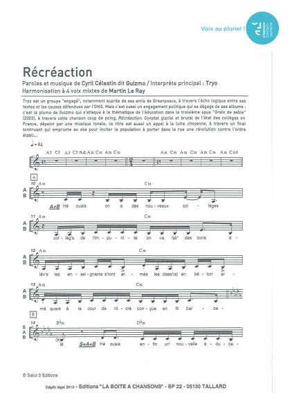 Récréaction — 4 voix mixtes