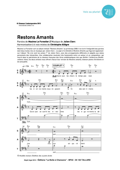 /partitions/Restons amants (Tutti-4vm)-(2012)
