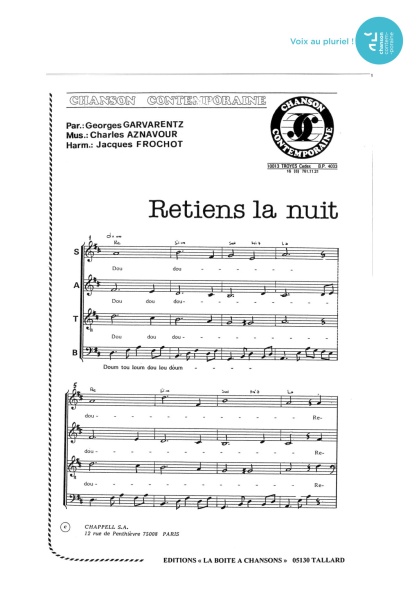 Retiens la nuit — 4 voix mixtes
