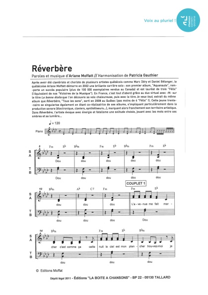 Réverbère — 4 voix mixtes