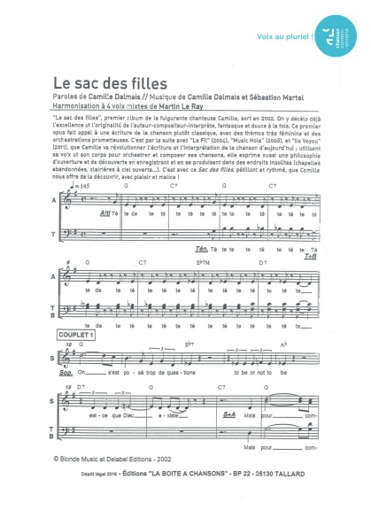 Sac des filles (le) — 4 voix mixtes