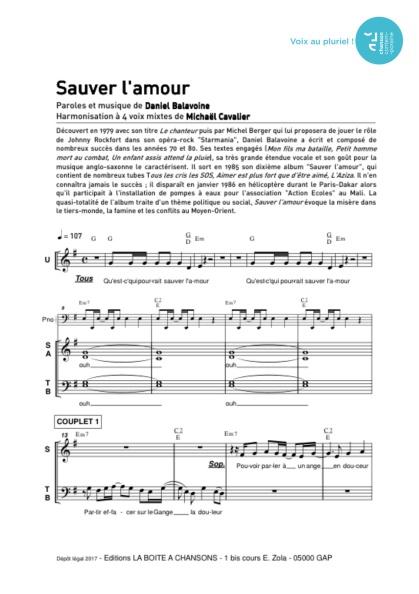 /partitions/Sauvez l amour (4vm)-(2018)