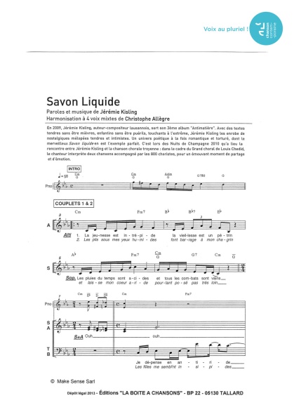 Savon liquide — 4 voix mixtes