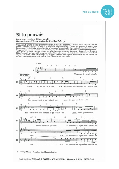 Si tu pouvais — 3 voix mixtes