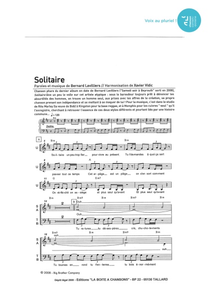 Solitaire — 4 voix mixtes