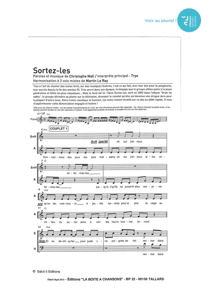Sortez-les — 3 voix mixtes