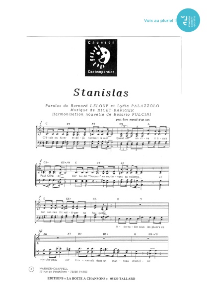 Stanislas — 4 voix mixtes