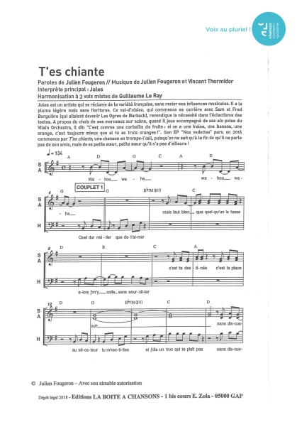 T'es chiante — 3 voix mixtes