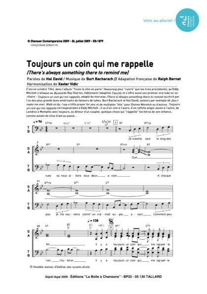 /partitions/Toujours un coin qui me rappelle (4vm)-(2009)