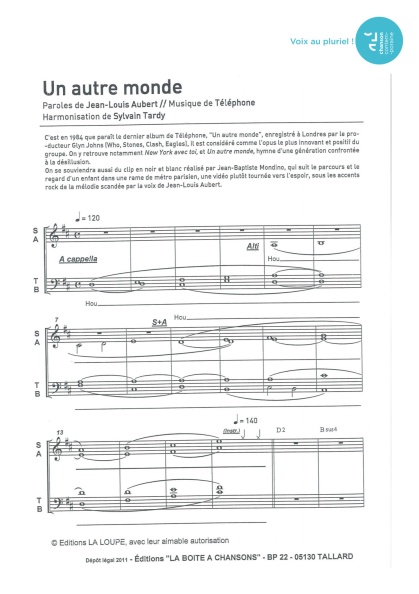 Un autre monde — 4 voix mixtes