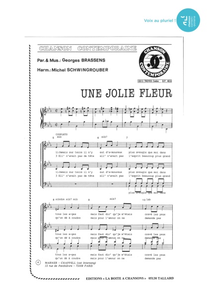 Une jolie fleur — 4 voix mixtes