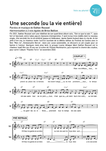 /partitions/Une seconde (ou la vie entière) (2ve)-(2022)