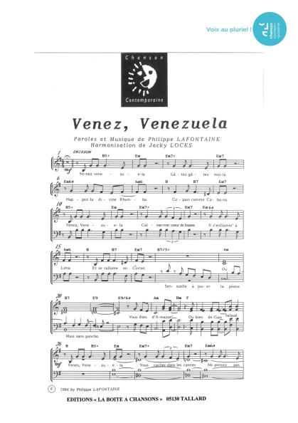 Venez Vénézuela — 4 voix mixtes