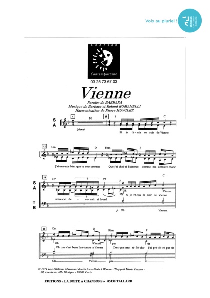Vienne — 4 voix mixtes