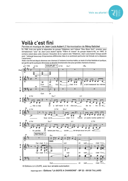 Voilà c'est fini — 4 voix mixtes