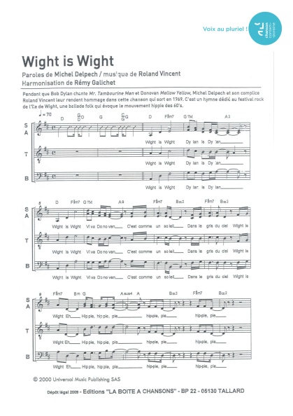 Wight is Wight — 4 voix mixtes